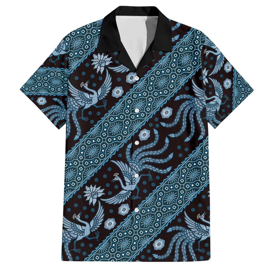 Indonesia Batik Pattern Hawaiian Shirt Blue Version - Wonder Print Shop