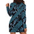 Indonesia Batik Pattern Hoodie Dress Blue Version - Wonder Print Shop