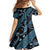 Indonesia Batik Pattern Kid Short Sleeve Dress Blue Version - Wonder Print Shop