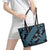 Indonesia Batik Pattern Leather Tote Bag Blue Version - Wonder Print Shop