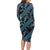 Indonesia Batik Pattern Long Sleeve Bodycon Dress Blue Version - Wonder Print Shop