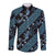 Indonesia Batik Pattern Long Sleeve Button Shirt Blue Version - Wonder Print Shop