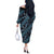 Indonesia Batik Pattern Off The Shoulder Long Sleeve Dress Blue Version - Wonder Print Shop