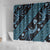 Indonesia Batik Pattern Shower Curtain Blue Version