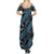 Indonesia Batik Pattern Summer Maxi Dress Blue Version - Wonder Print Shop