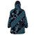 Indonesia Batik Pattern Wearable Blanket Hoodie Blue Version - Wonder Print Shop