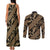 Indonesia Batik Pattern Couples Matching Tank Maxi Dress and Long Sleeve Button Shirt Gold Version - Wonder Print Shop