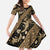 Indonesia Batik Pattern Family Matching Long Sleeve Bodycon Dress and Hawaiian Shirt Gold Version - Wonder Print Shop