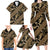 Indonesia Batik Pattern Family Matching Long Sleeve Bodycon Dress and Hawaiian Shirt Gold Version - Wonder Print Shop