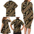 Indonesia Batik Pattern Family Matching Long Sleeve Bodycon Dress and Hawaiian Shirt Gold Version - Wonder Print Shop