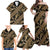 Indonesia Batik Pattern Family Matching Off Shoulder Maxi Dress and Hawaiian Shirt Gold Version - Wonder Print Shop