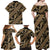 Indonesia Batik Pattern Family Matching Off Shoulder Maxi Dress and Hawaiian Shirt Gold Version - Wonder Print Shop