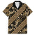 Indonesia Batik Pattern Family Matching Short Sleeve Bodycon Dress and Hawaiian Shirt Gold Version - Wonder Print Shop