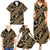 Indonesia Batik Pattern Family Matching Summer Maxi Dress and Hawaiian Shirt Gold Version - Wonder Print Shop