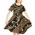 Indonesia Batik Pattern Kid Short Sleeve Dress Gold Version - Wonder Print Shop