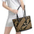 Indonesia Batik Pattern Leather Tote Bag Gold Version - Wonder Print Shop