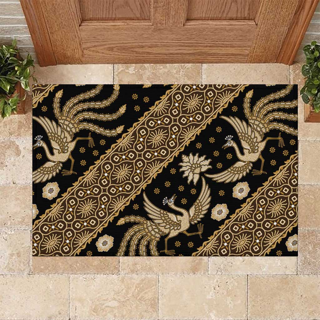 Indonesia Batik Pattern Rubber Doormat Gold Version - Wonder Print Shop