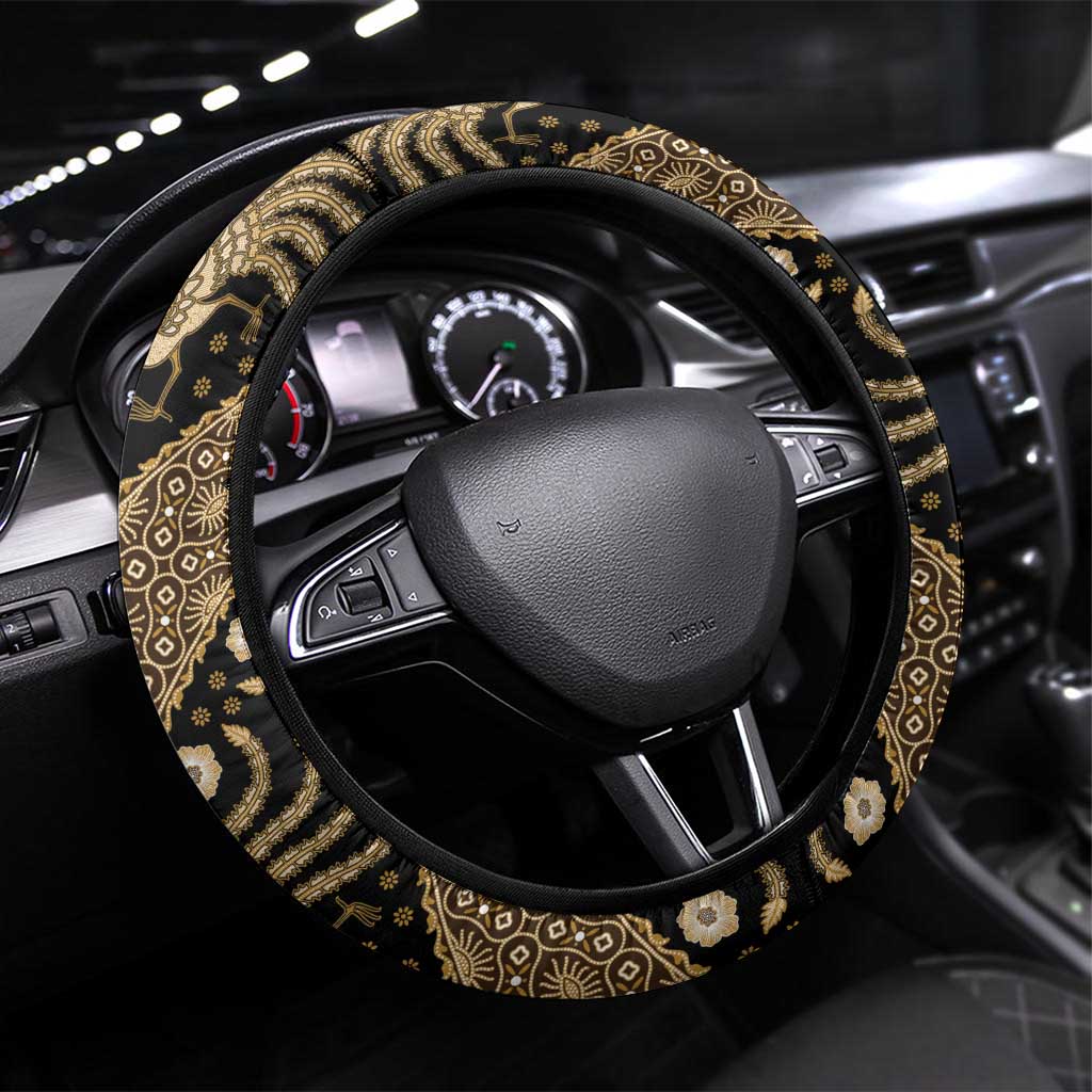 Indonesia Batik Pattern Steering Wheel Cover Gold Version - Wonder Print Shop