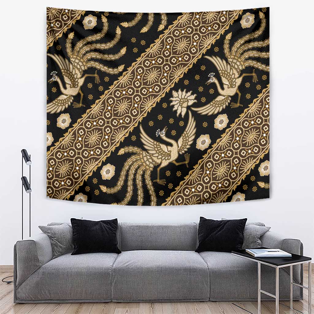 Indonesia Batik Pattern Tapestry Gold Version