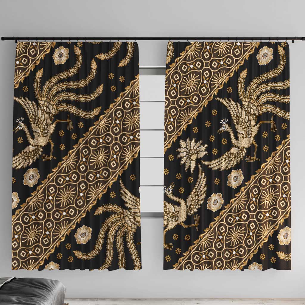 Indonesia Batik Pattern Window Curtain Gold Version - Wonder Print Shop