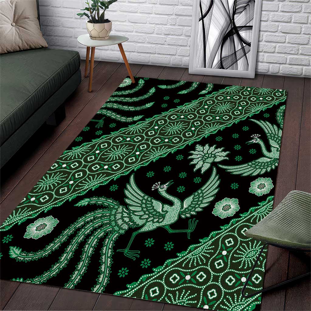 Indonesia Batik Pattern Area Rug Green Version - Wonder Print Shop