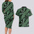 Indonesia Batik Pattern Couples Matching Long Sleeve Bodycon Dress and Hawaiian Shirt Green Version - Wonder Print Shop