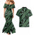 Indonesia Batik Pattern Couples Matching Mermaid Dress and Hawaiian Shirt Green Version - Wonder Print Shop