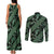 Indonesia Batik Pattern Couples Matching Tank Maxi Dress and Long Sleeve Button Shirt Green Version - Wonder Print Shop