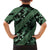 Indonesia Batik Pattern Family Matching Long Sleeve Bodycon Dress and Hawaiian Shirt Green Version - Wonder Print Shop