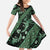 Indonesia Batik Pattern Family Matching Long Sleeve Bodycon Dress and Hawaiian Shirt Green Version - Wonder Print Shop