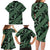 Indonesia Batik Pattern Family Matching Long Sleeve Bodycon Dress and Hawaiian Shirt Green Version - Wonder Print Shop