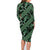 Indonesia Batik Pattern Family Matching Long Sleeve Bodycon Dress and Hawaiian Shirt Green Version - Wonder Print Shop