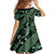 Indonesia Batik Pattern Family Matching Mermaid Dress and Hawaiian Shirt Green Version - Wonder Print Shop