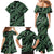 Indonesia Batik Pattern Family Matching Mermaid Dress and Hawaiian Shirt Green Version - Wonder Print Shop