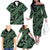 Indonesia Batik Pattern Family Matching Off The Shoulder Long Sleeve Dress and Hawaiian Shirt Green Version - Wonder Print Shop