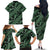 Indonesia Batik Pattern Family Matching Off The Shoulder Long Sleeve Dress and Hawaiian Shirt Green Version - Wonder Print Shop