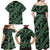 Indonesia Batik Pattern Family Matching Off Shoulder Maxi Dress and Hawaiian Shirt Green Version - Wonder Print Shop