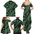 Indonesia Batik Pattern Family Matching Summer Maxi Dress and Hawaiian Shirt Green Version - Wonder Print Shop