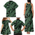 Indonesia Batik Pattern Family Matching Tank Maxi Dress and Hawaiian Shirt Green Version - Wonder Print Shop