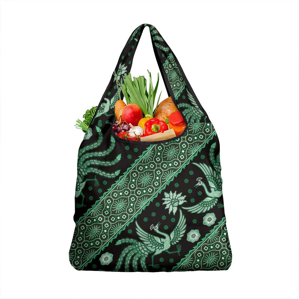 Indonesia Batik Pattern Grocery Bag Green Version