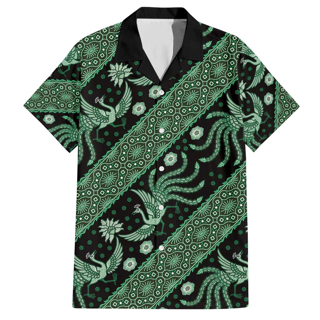 Indonesia Batik Pattern Hawaiian Shirt Green Version - Wonder Print Shop