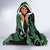 Indonesia Batik Pattern Hooded Blanket Green Version