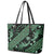 Indonesia Batik Pattern Leather Tote Bag Green Version