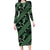 Indonesia Batik Pattern Long Sleeve Bodycon Dress Green Version - Wonder Print Shop