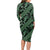 Indonesia Batik Pattern Long Sleeve Bodycon Dress Green Version - Wonder Print Shop