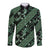 Indonesia Batik Pattern Long Sleeve Button Shirt Green Version - Wonder Print Shop