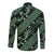 Indonesia Batik Pattern Long Sleeve Button Shirt Green Version - Wonder Print Shop