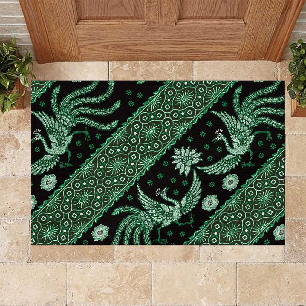 Indonesia Batik Pattern Rubber Doormat Green Version - Wonder Print Shop