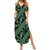 Indonesia Batik Pattern Summer Maxi Dress Green Version - Wonder Print Shop