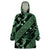 Indonesia Batik Pattern Wearable Blanket Hoodie Green Version - Wonder Print Shop